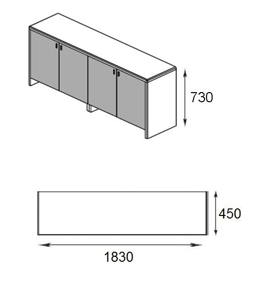 WOOD Греденция,4 дв, кант орех MO004SNA