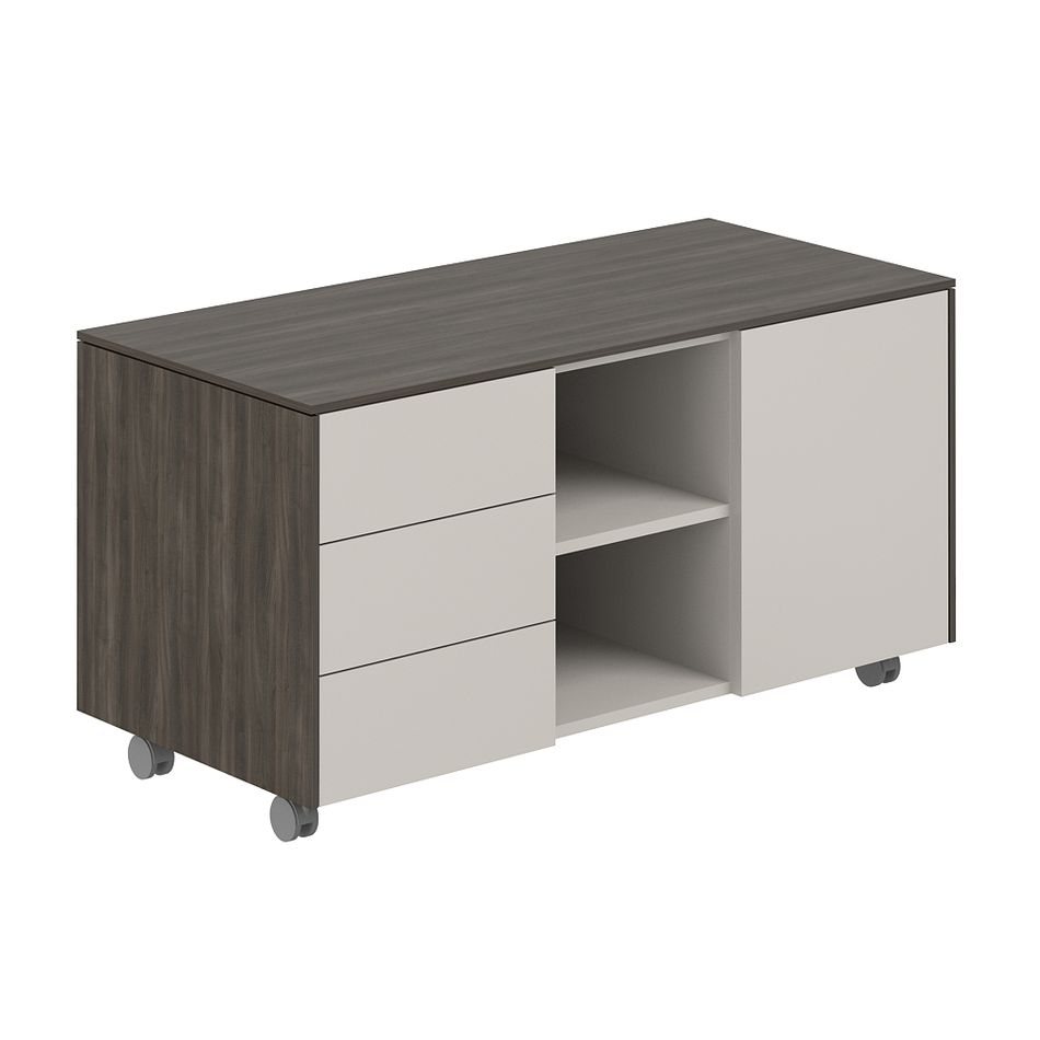 Тумба мобильная 3-секционная Atlas NZ-0213.BT.GS Бренсон Трюфель Серый камень