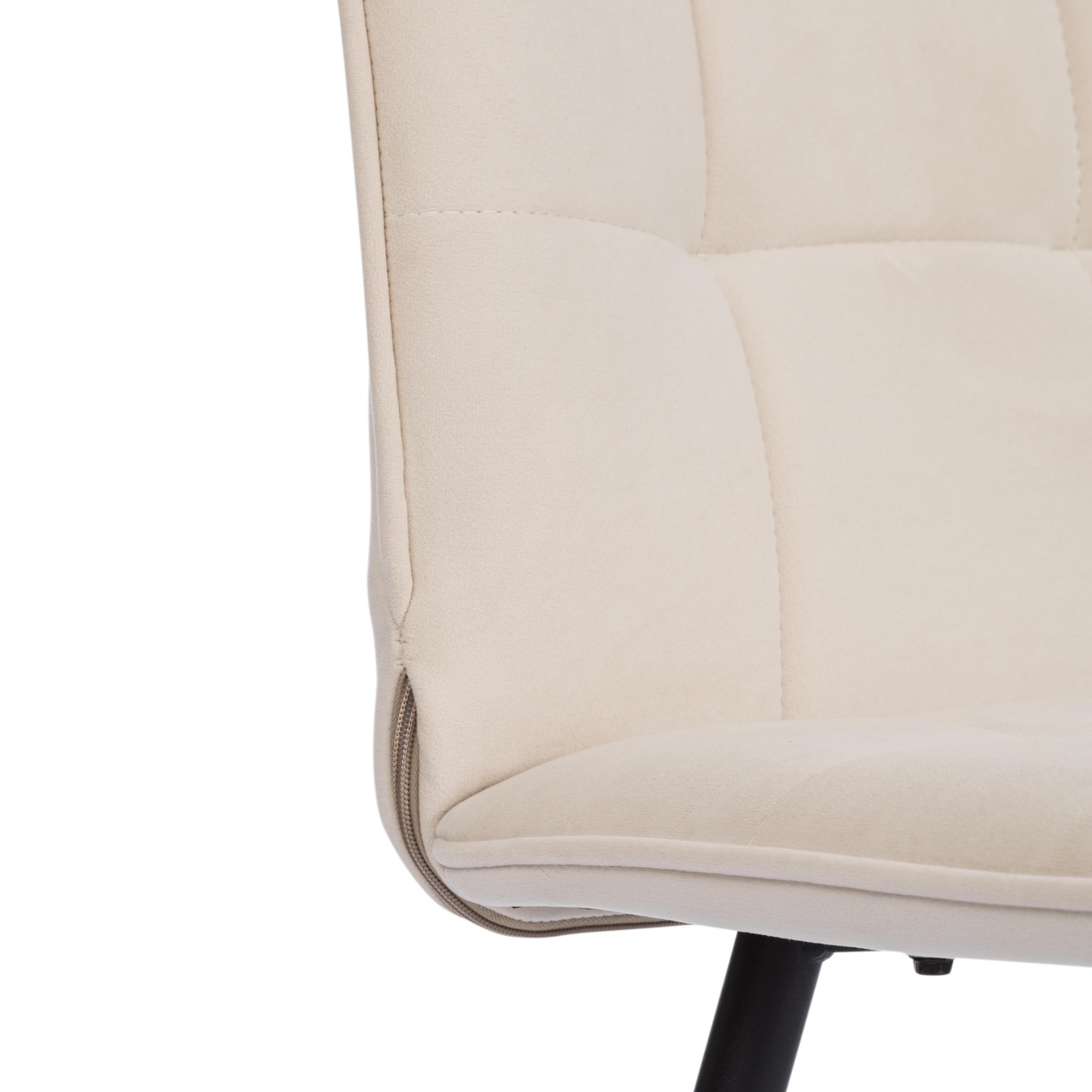 Стул обеденный Bari флок , 46х55х89, молочный/черный, 4