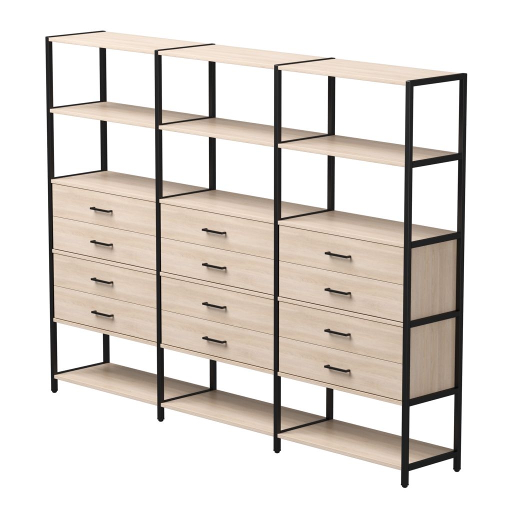 Набор стеллажных систем Everprof EVO №10 Дуб Соната Черный