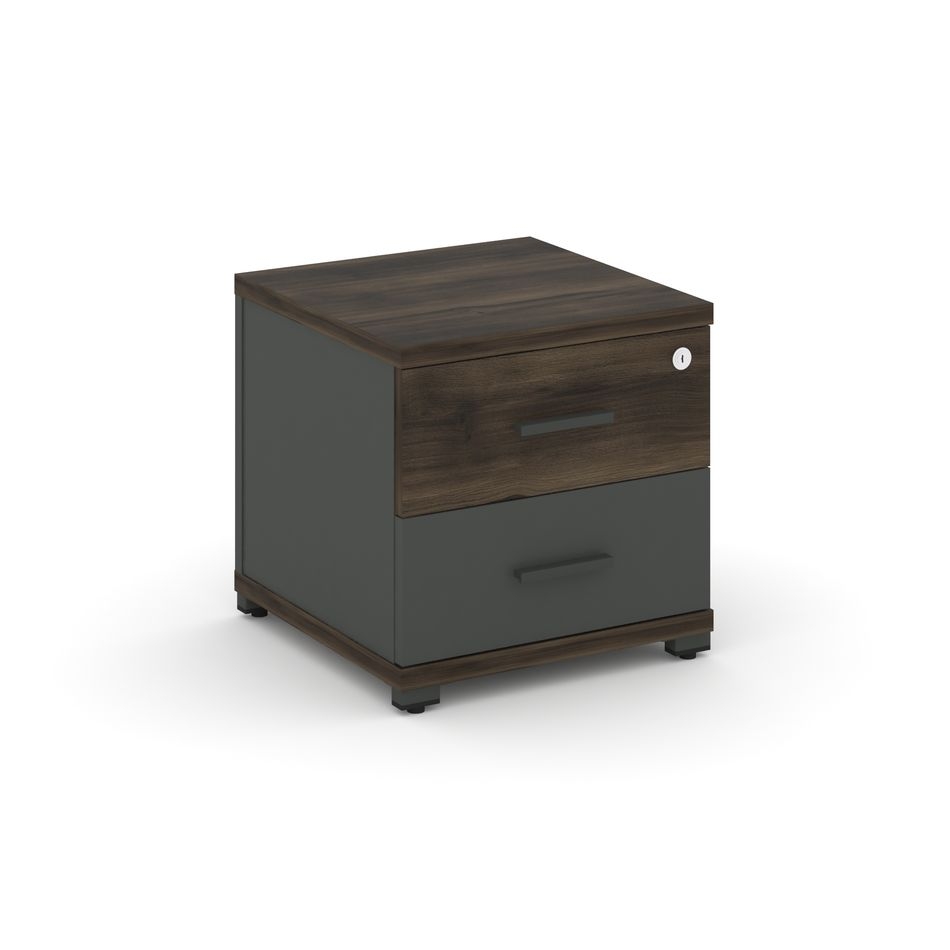 Тумба приставная с 2-мя ящиками CONCEPT CN.TUP-001 B/W Дуб Мали Антрацит