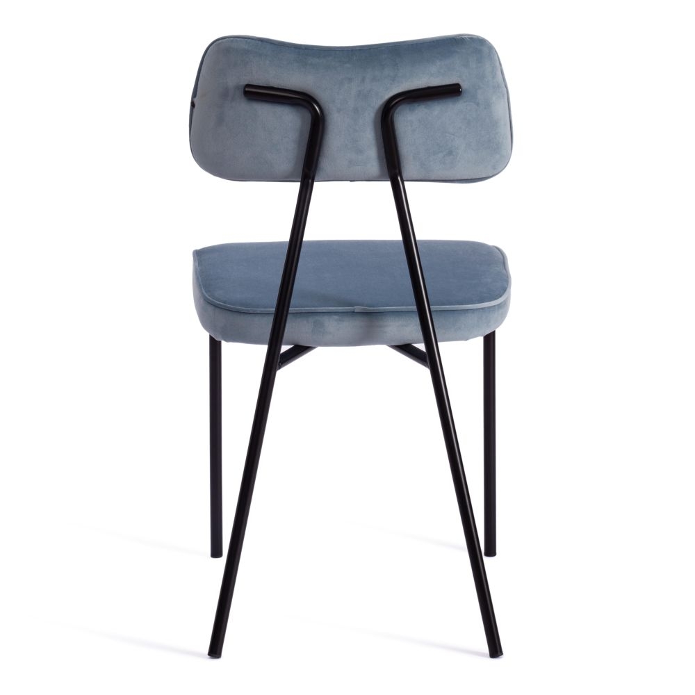 Стул SILVIA (mod. 0139124) / 1 шт. в упаковке металл/вельвет, 46,5х59х82,5 см, голубой S108 (SILVER BLUE 74)/черный