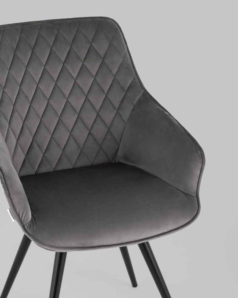 Стул вращающийся Сеул велюр Темно-серый