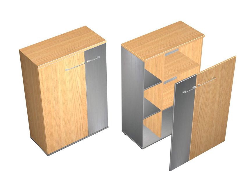 Шкаф комбинированный средний Up! АП 302-1 ГА  Дуб гальяно/антрацит