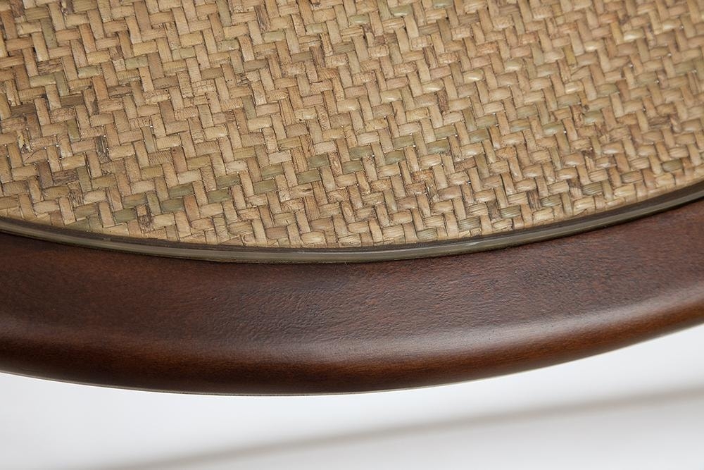 Стол THONET(mod.T9032-100) дерево береза/стекло, диаметр 100 см, высота 76 см, Темный Орех