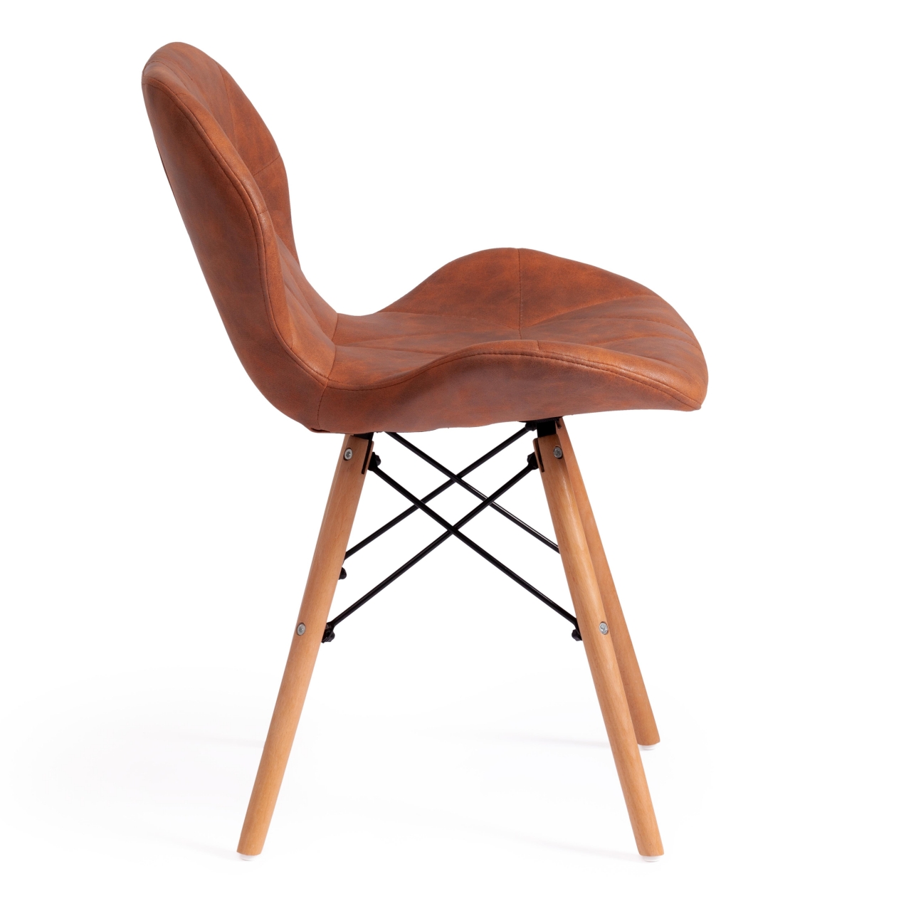 Стул STUTTGART (mod. 74) экокожа/дерево береза/металл, 50 х 47 х 73 см, античный коричневый RH02-13/натуральный