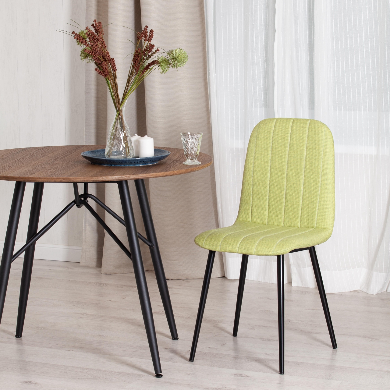 Стул ARC ARC ткань/металл, 46 х 52 х 88 см, фисташковый 64/черный