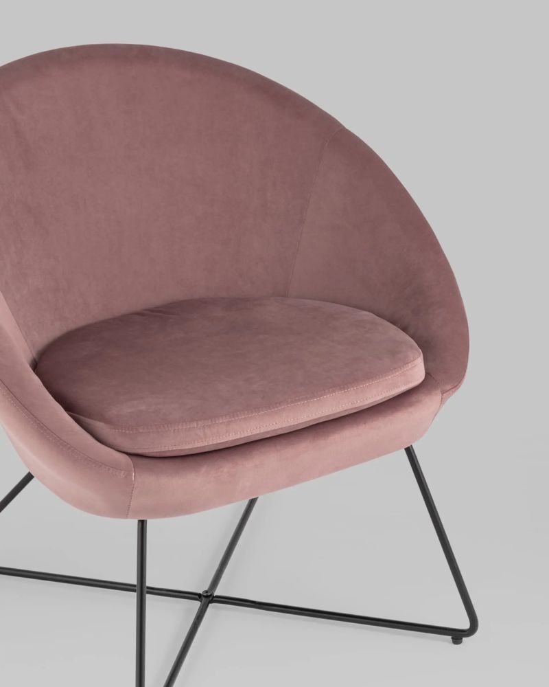 Кресло Колумбия велюр Пыльно-розовое