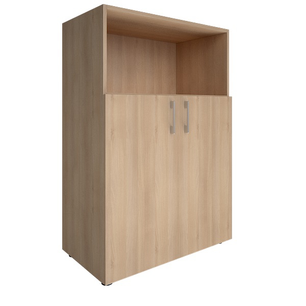 Шкаф книжный средний полуоткрытый без топа YALTA LT-ST 2.1R Снежная Патина