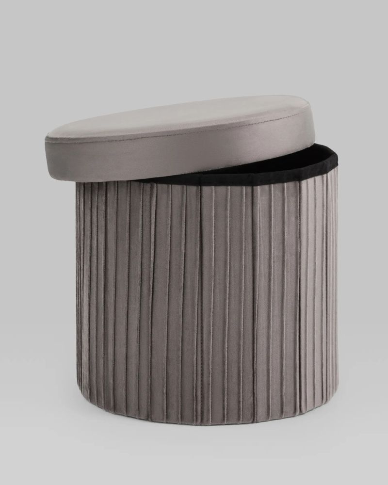 Пуф складной с ящиком Store Round антрацитовый