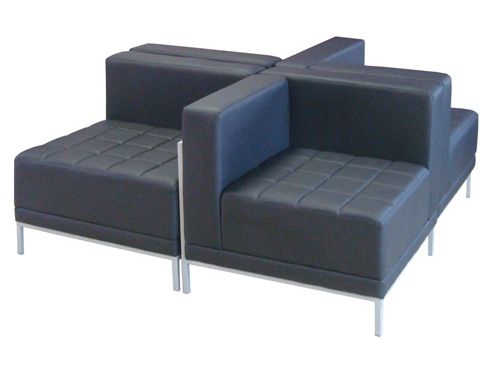 Диван Орфей У90 черный каркас Art-Vision 115 Мокрый асфальт