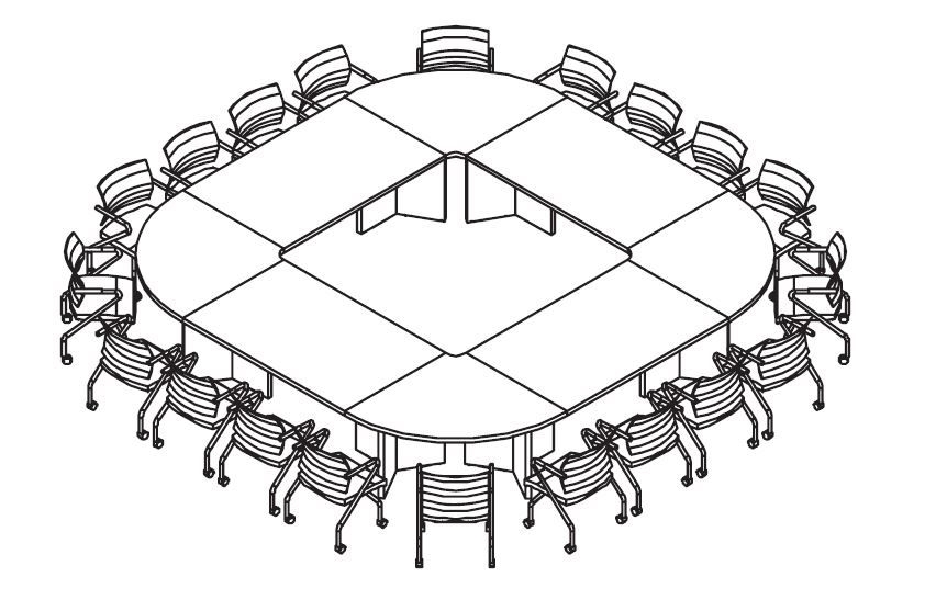 LAVA Стол переговоров 360x360 Conference table 360x360_Гавана
