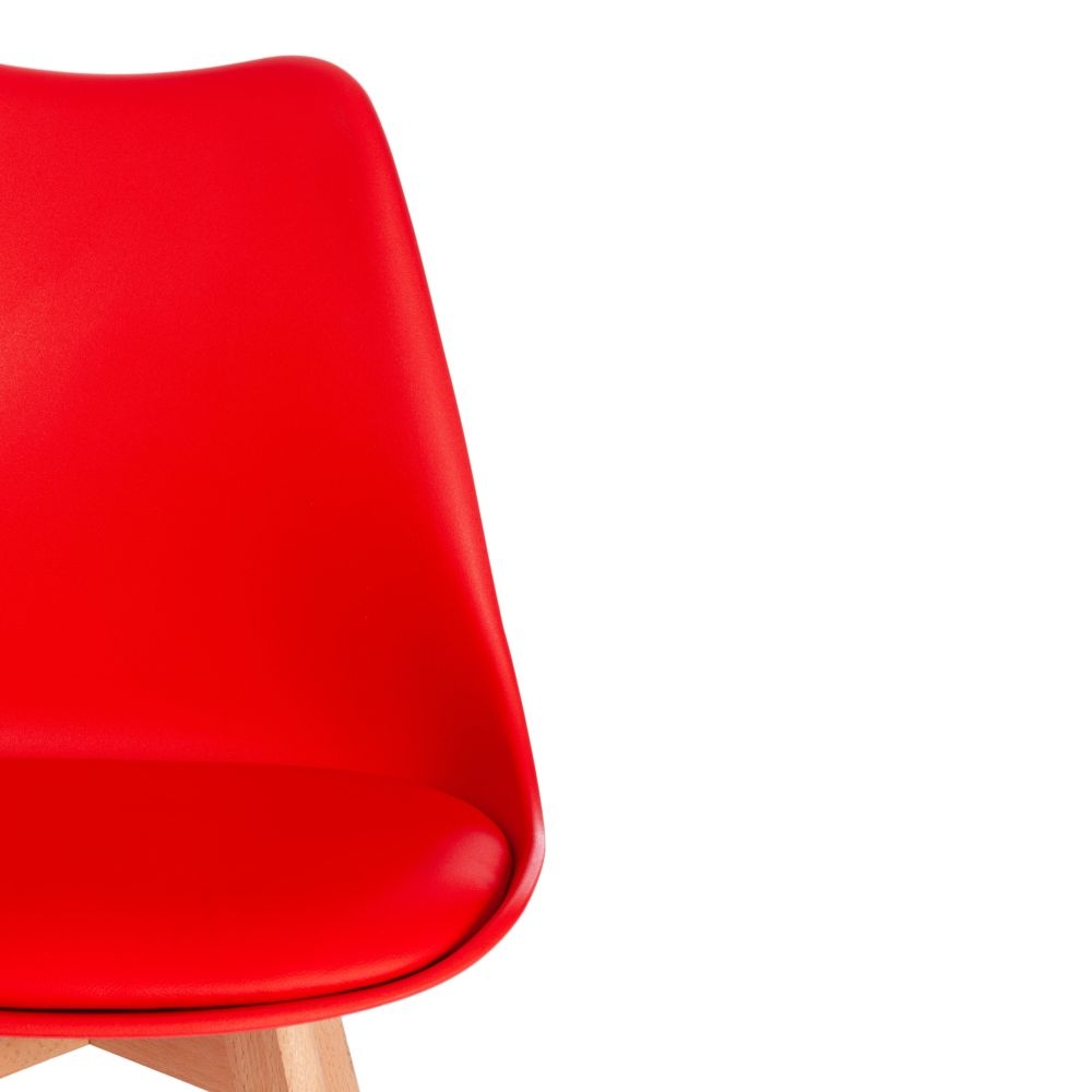 Стул TULIP (mod. 73) / 1 шт. в упаковке дерево/пластик/ПУ, 48.5*52.5*83cм, красный