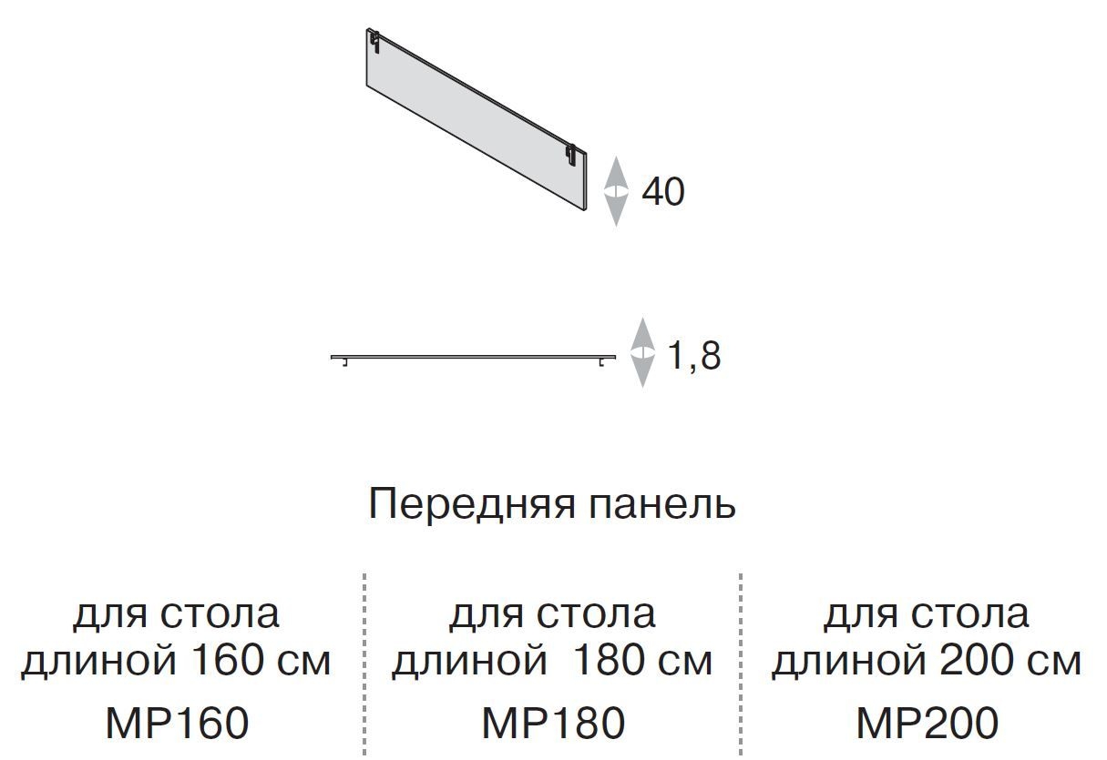 FE/RO Передняя панель стол 160 MP160 DYDY