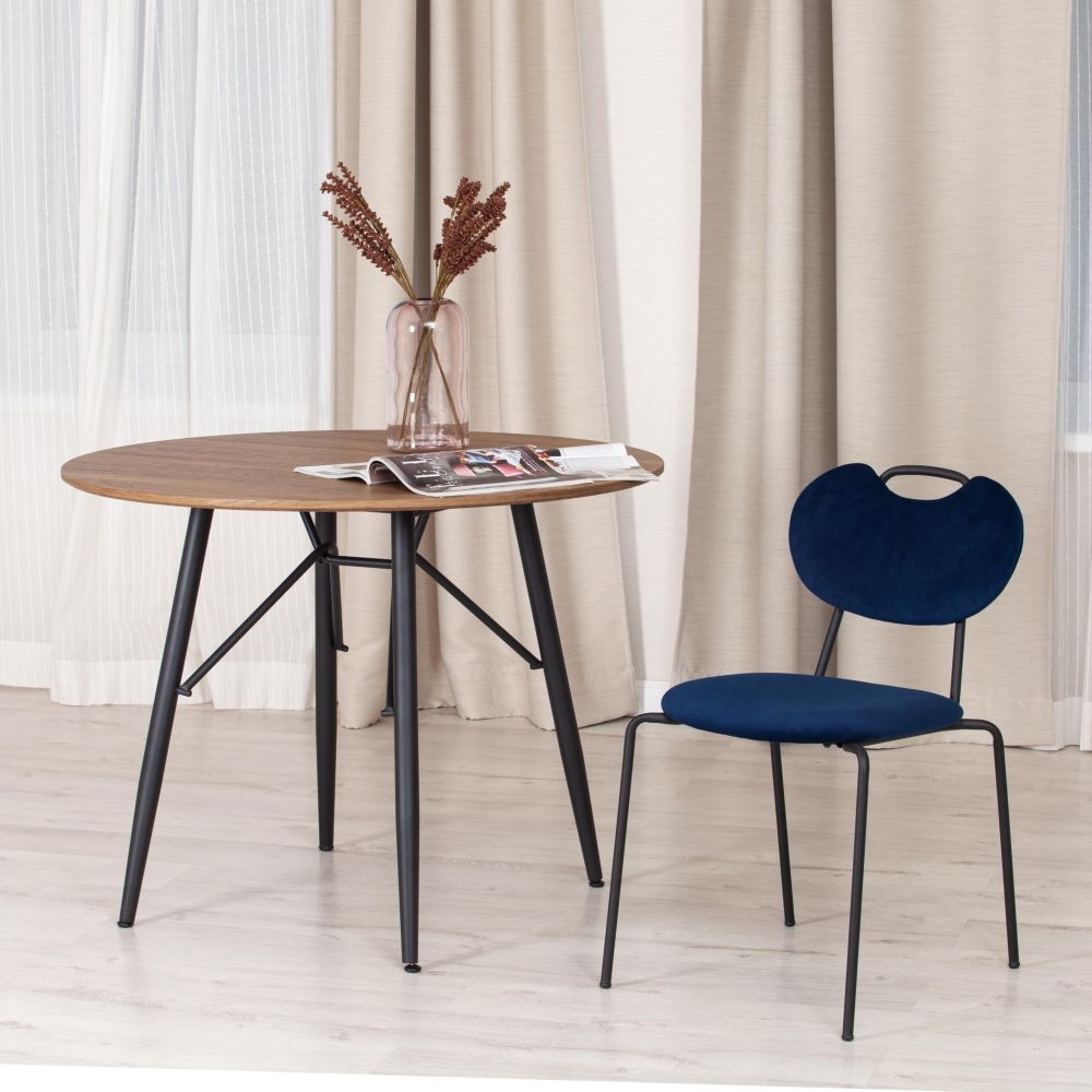 Стул DANTON (mod. 0139223) / 1 шт. в упаковке металл/ткань, 47х56,5х79 см, темно-синий S108 (117 DARK BLUE)/черный