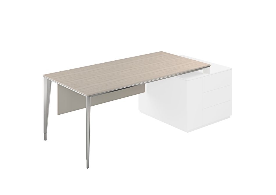 Стол под опорную тумбу 800 Atlas NZ-0110.YN.AL Ясень Наварра Алюминий