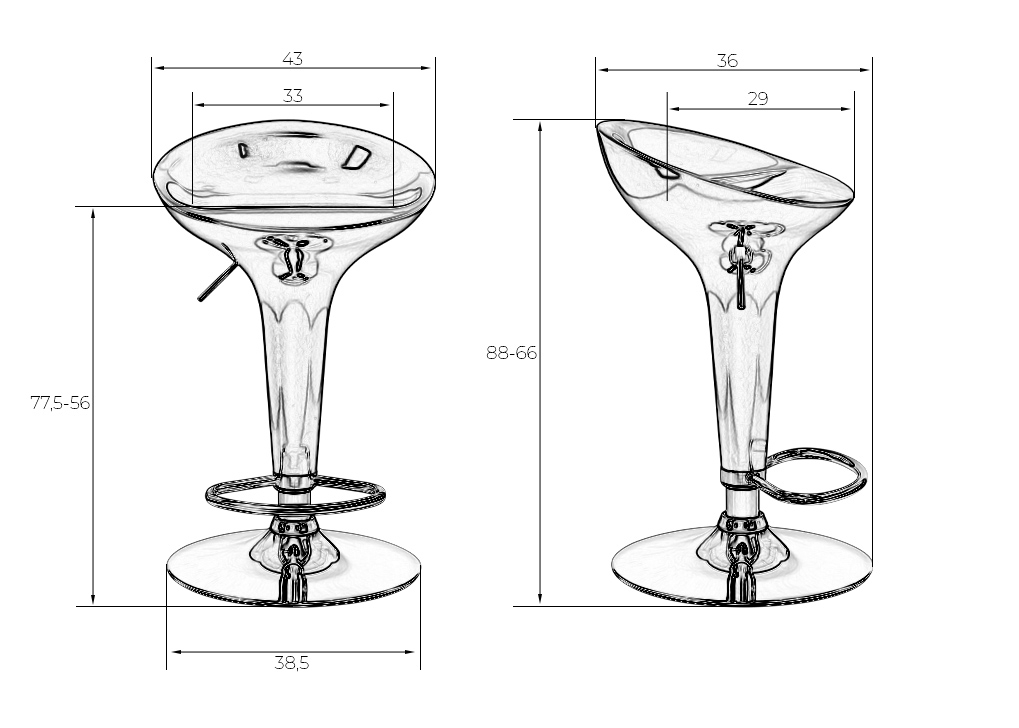 Стул барный DOBRIN BOMBA Оранжевый