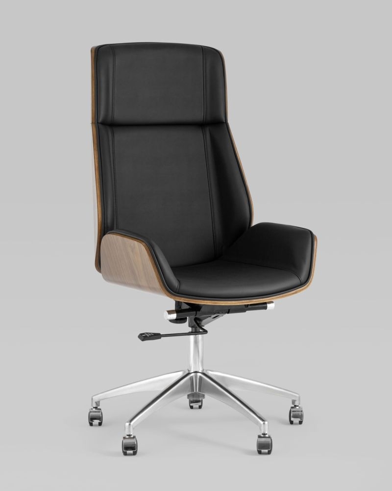Кресло руководителя ТопЧаирс Cровн экокожа Черное / TopChairs Crown
