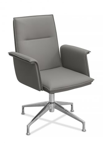 Кресло Лео экокожа премиум / серо-коричневая CN6