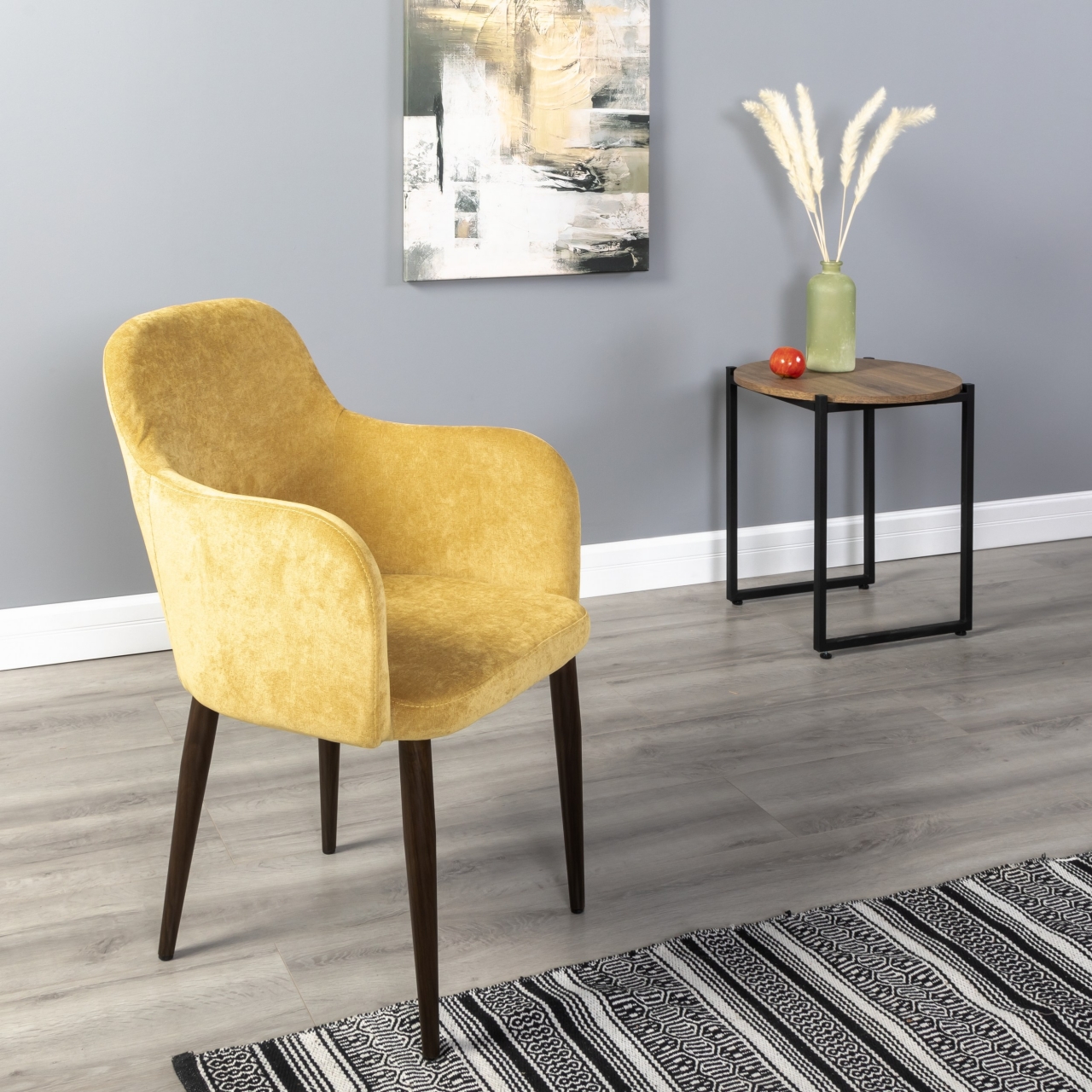 Кресло Ledger К желтый/т. орех