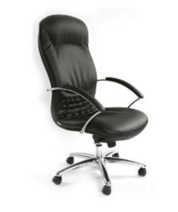 Кресло с высокой спинкой на крестовине Кардинал D100 Черное