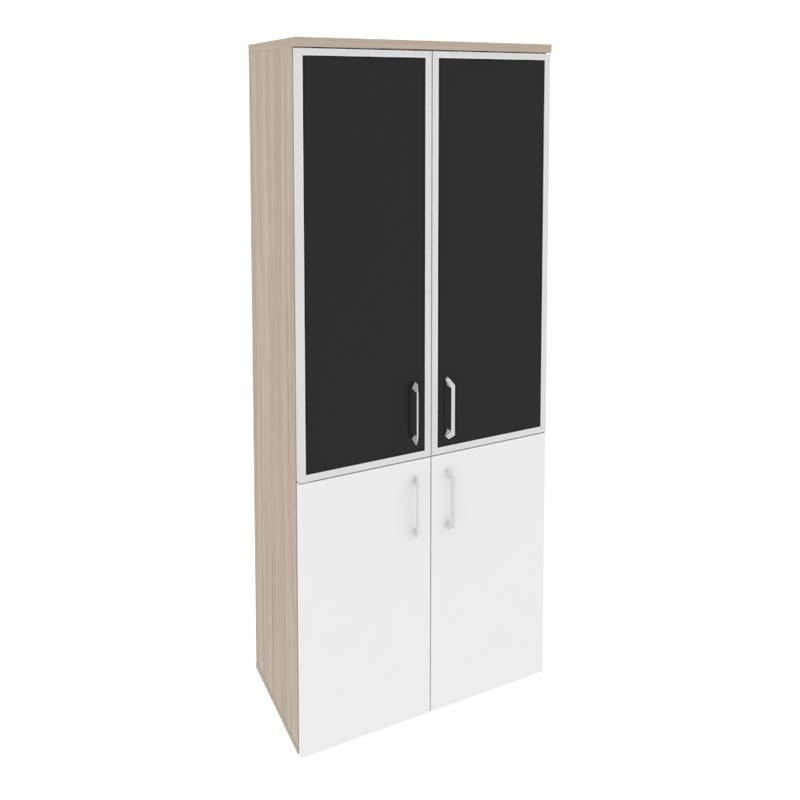 Шкаф высокий широкий ONIX O.ST-1.2R black Дуб Аттик/Белый