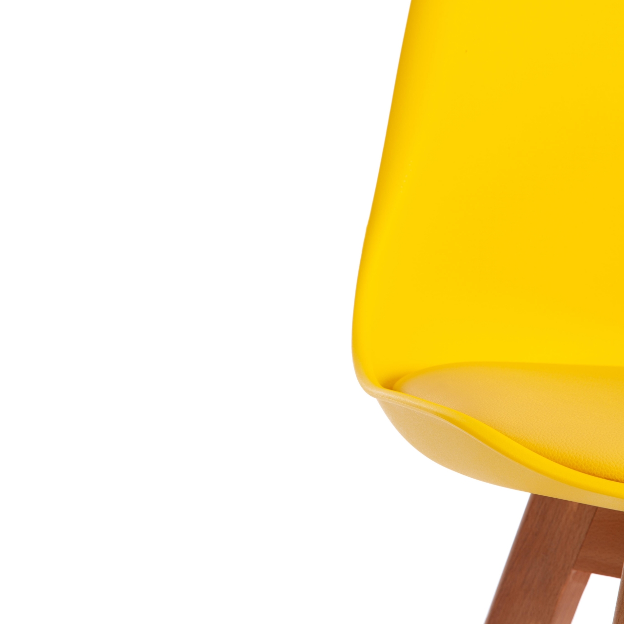 Стул TULIP (mod. 73) дерево/пластик/ПУ, 48.5*52.5*83cм, желтый