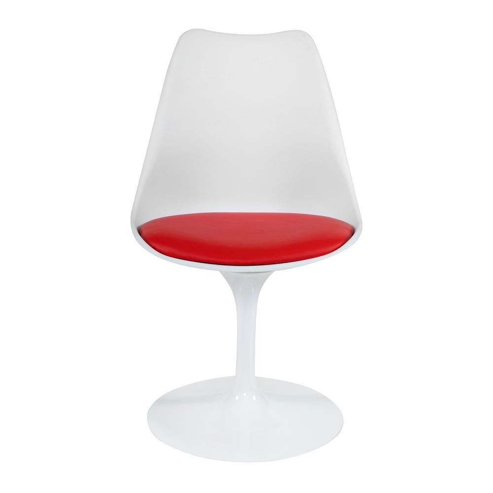Стул TULIP FASHION CHAIR (mod.109) металл/пластик/PU, 48 x 55 x 81см, белый / красный