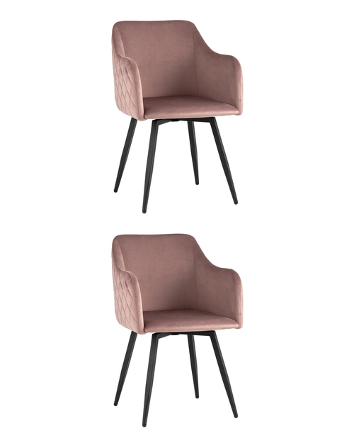 Комплект из двух стульев Ника вращающийся велюр пыльно-розовый 2 шт.