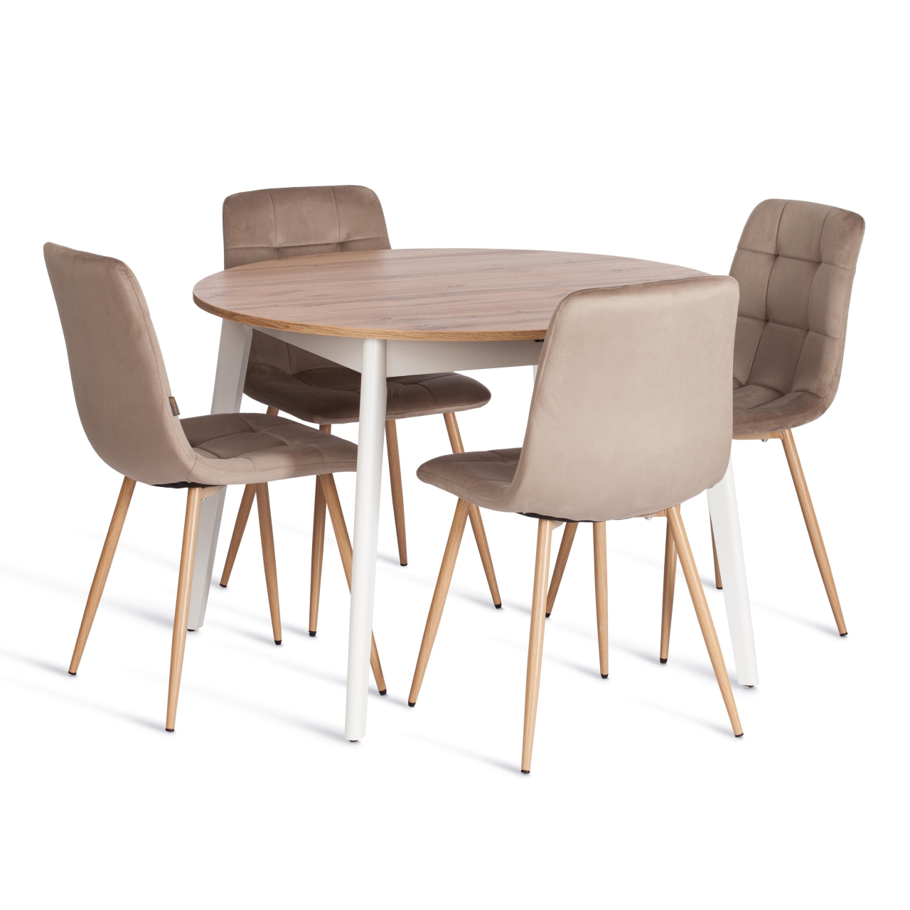 Стул CHILLY (mod. JSC-220) Велюр/металл , 44,5х52,5х88 см, Beige (бежевый) HLR8 / натуральный