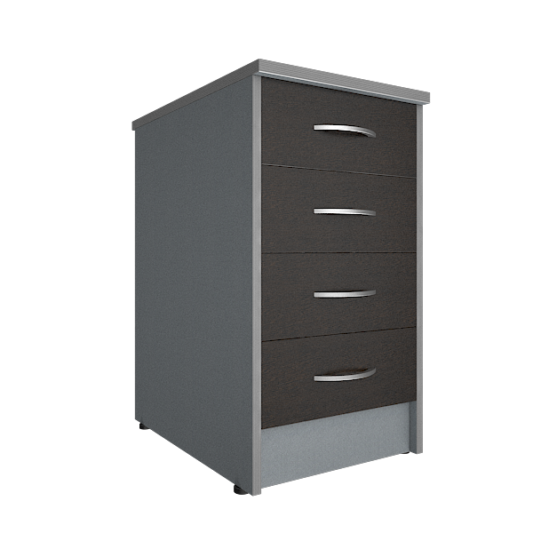 Тумба приставная (с замком) Riva А.ТП-4.1F-S Венге/Металлик