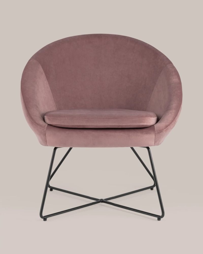 Кресло Колумбия велюр Пыльно-розовое