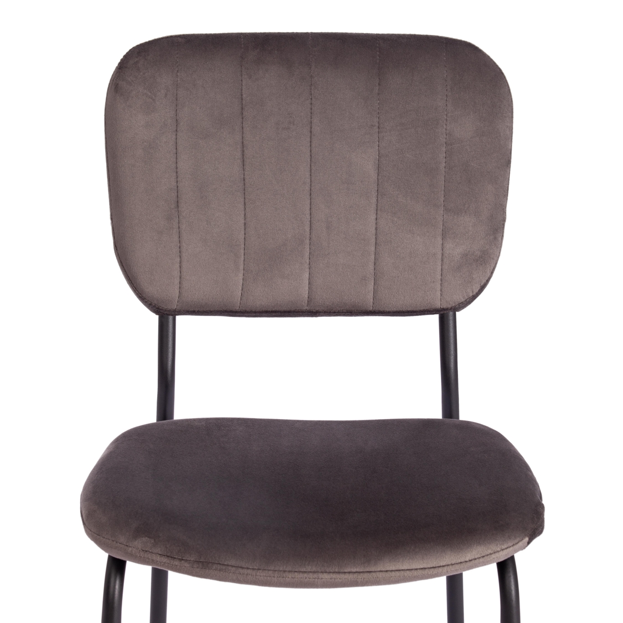 Стул CAROL (mod. UC06) металл, вельвет, 45 х 56 х 82 см, Light grey (светло-серый) HLR24 / черный