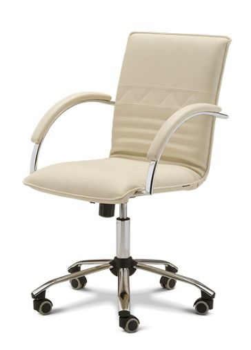 Кресло со средней спинкой на крестовине Синди D80 Белое