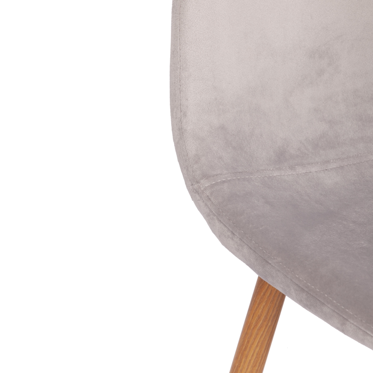 Стул BREEZE (mod. 4724) вельвет/металл, 44 х 53 х 87 см, Light grey (светло-серый) HLR14 / натуральный