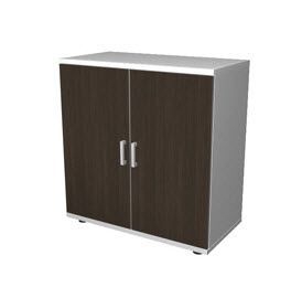 Шкаф-стеллаж двухъярусный, двухсекционный ПШС2.2 + ПД2 (2шт) венге/серый