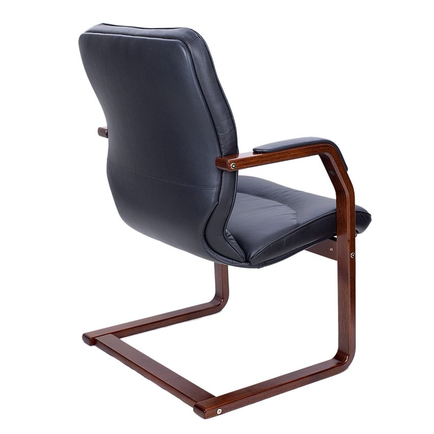 Кресло посетителя Leeds wood C Черное