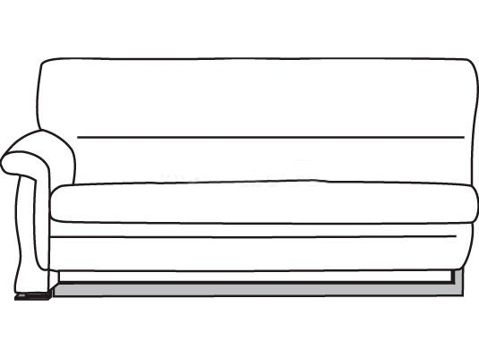 Секция двухместная с правым подлокотником Мальта хром 2В Белая (кожа)
