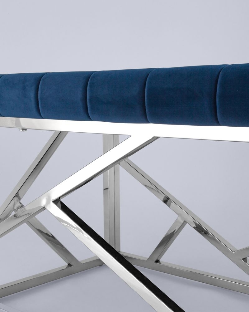 Банкетка АРТ ДЕКО велюр Синий