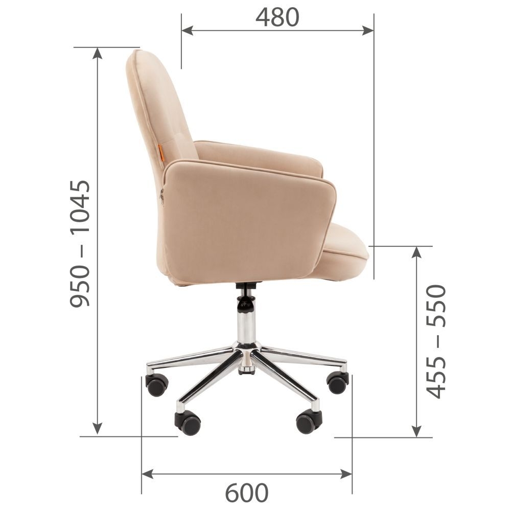 Офисное кресло CHAIRMAN ДОМ (Home) 130 велюр Бежевый