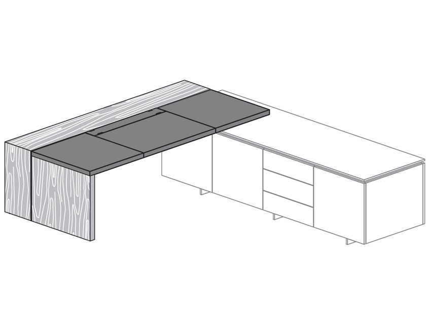 Стол руководителя для опорной тумбы слева/права AR.TU А018 sx/dx Орех каналетто