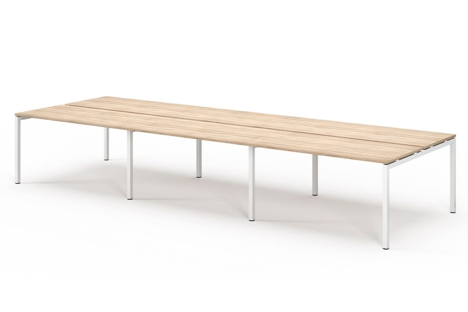 Бенч на 6 рабочих мест TOUR L bench 360x143 DL Дуб Калифорния Белый
