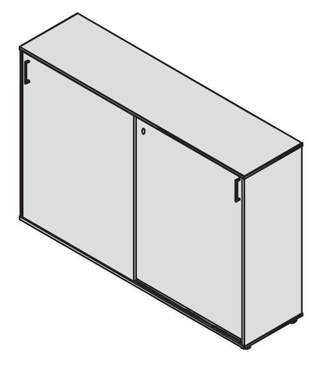 Шкаф-купе 143 низкий с замком и топом Reception Steel 11320 Дуб светлый