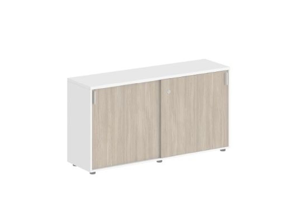 Шкаф-купе низкий с замком Сигма СГ.701.ВХ.ОД Белый Дуб темный / Sigma SG.701.WH.OD