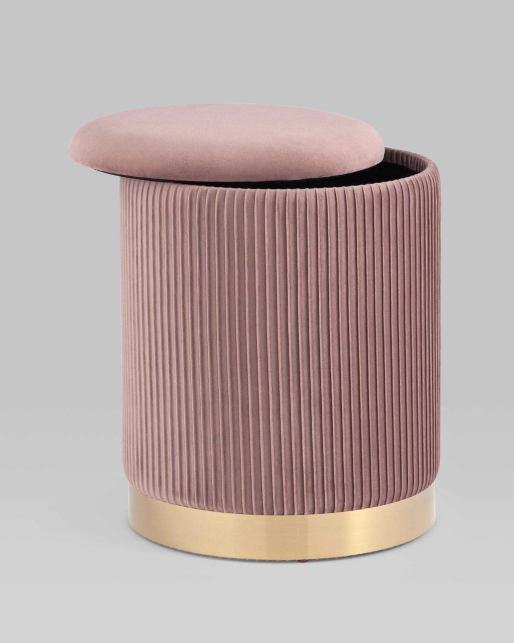 Пуф Шарлотта с ящиком велюр Розовый