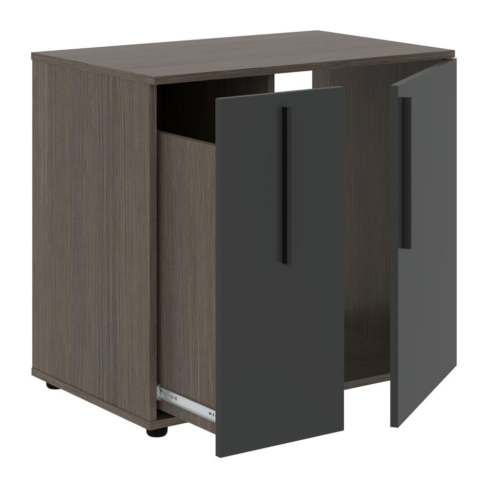 Тумба под фригобар VELION VGR 8655 Яшма черный Дуб Сильвер