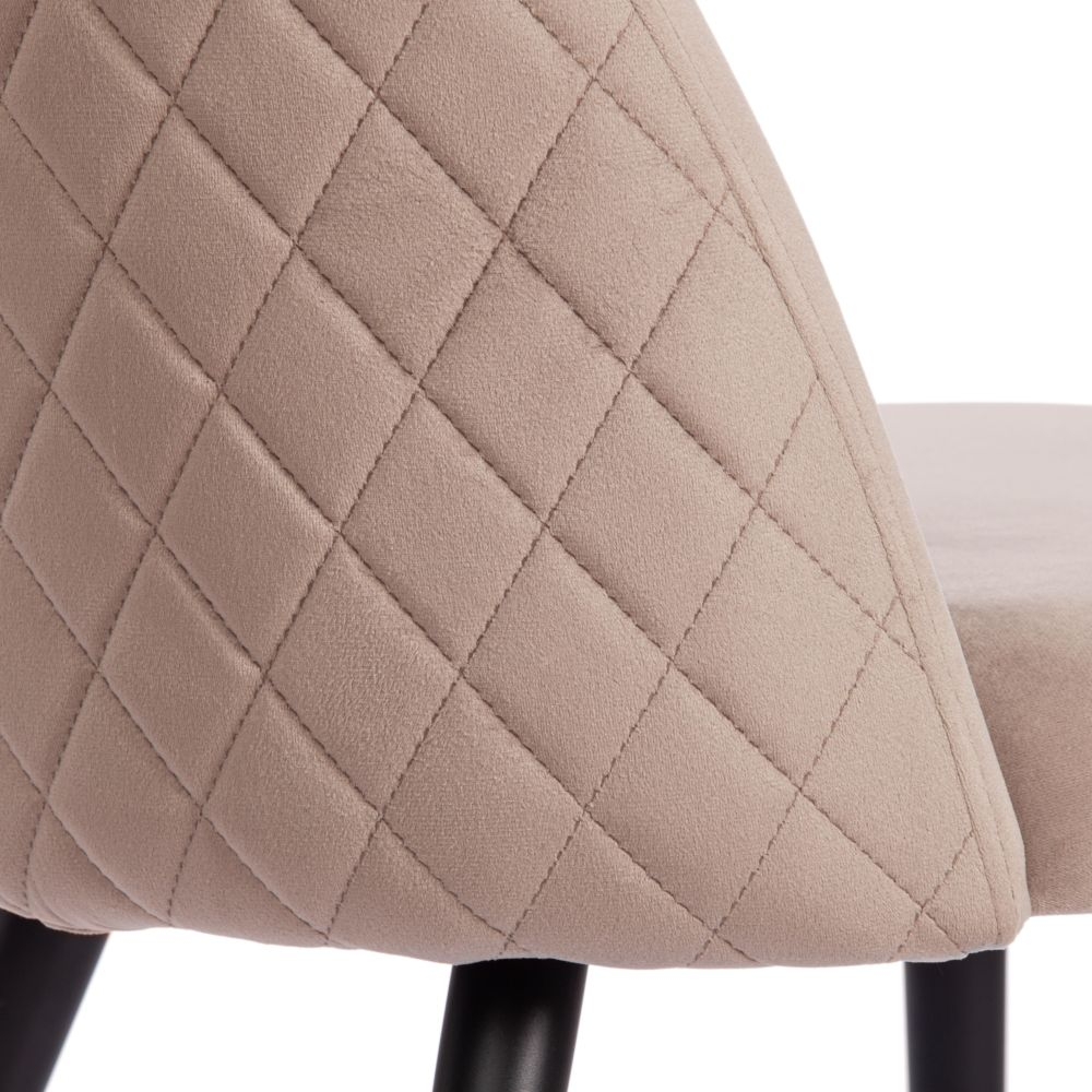 Стул MONRO (mod. 5144) / 1 шт. в упаковке металл/вельвет, 51x56x84 см, серо-бежевый (HLR-9)/черный