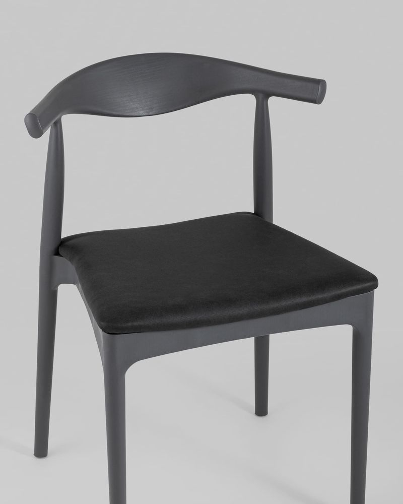 Стул пластиковый Bull с мягким сиденьем Серый