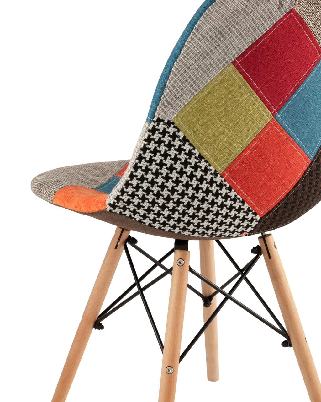 Обеденная группа стол Oslo 120x80, стулья Eames DSW Пэчворк