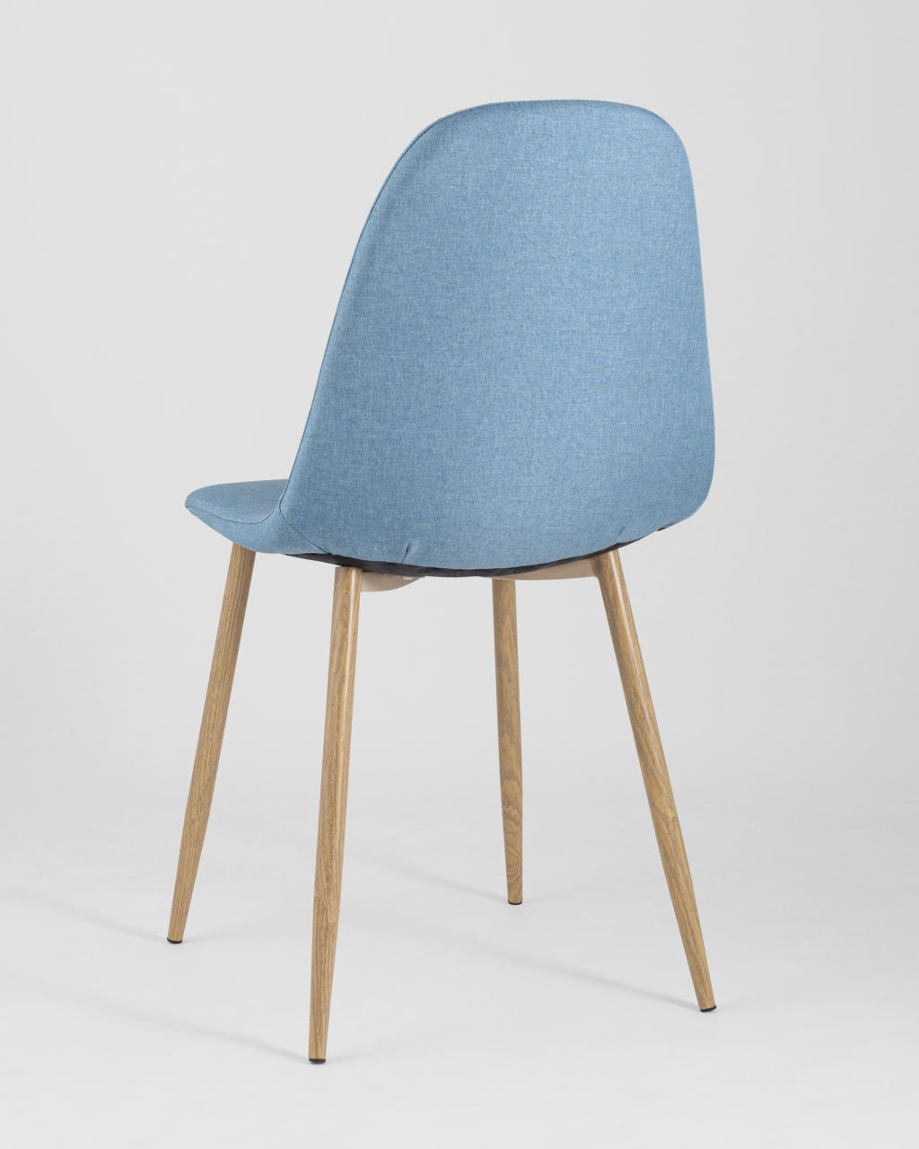 Обеденная группа стол Eames DST 80 см, 2 стула Валенсия рогожка Голубой